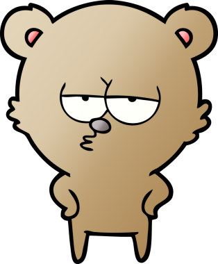 Bir insan tarafından çizilmiş sıkılmış ayı çizgi filmi