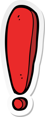 Bir insan tarafından çizilmiş karikatür ünlem etiketi.