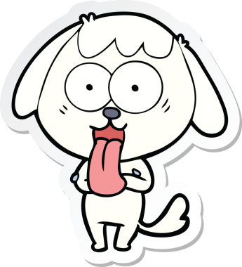 Bir insan tarafından çizilmiş şirin bir köpeğin çıkartması.