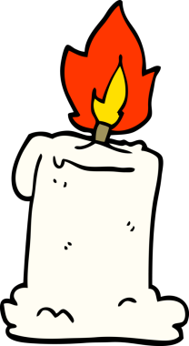 Bir insan tarafından çizilmiş karikatür yanan mum.