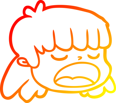 Bir insan tarafından çizilmiş bir çizgi kadın yüzünün sıcak çizgi çizimi