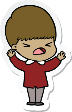 Bir insan tarafından çizilmiş bir karikatür çıkartması.