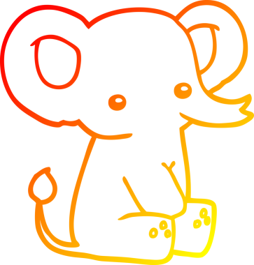 Bir insan tarafından çizilmiş karikatür fili çizimi