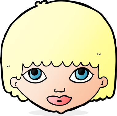 Bir insan tarafından çizilmiş bir kadın yüzü.