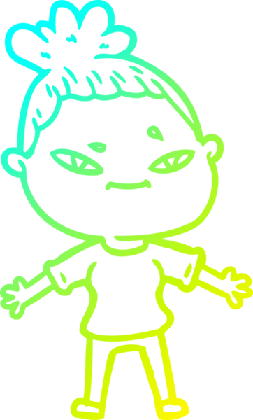 Bir insan tarafından çizilmiş bir karikatür kadın çizimi.