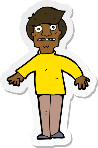 Bir insan tarafından çizilmiş bir karikatür çıkartması.