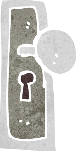 Bir insan tarafından çizilmiş karikatür kapı kolu.