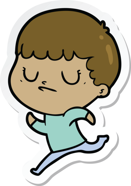 Bir insan tarafından çizilmiş huysuz bir çocuğun çıkartması.