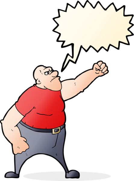 Bir insan tarafından çizilmiş konuşma balonlu kızgın adam çizgi filmi.