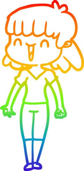 gökkuşağı gradyan çizimi bir insan tarafından çizilmiş bir karikatür kadın