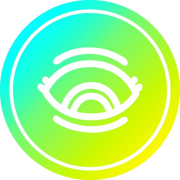 serin gradyan bir insan tarafından çizilmiş göz dairesel simgesi