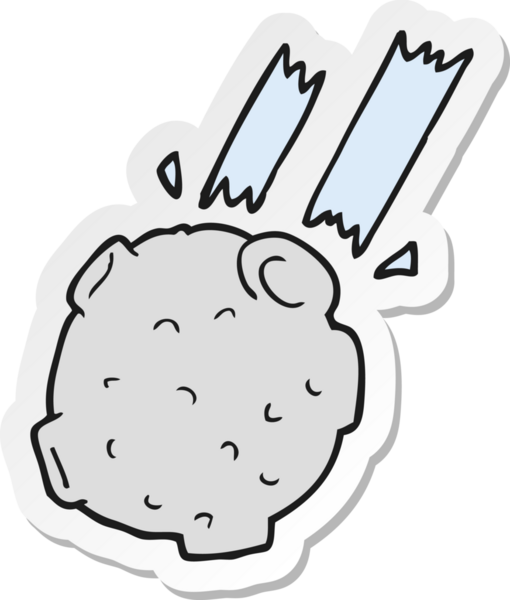 Bir insan tarafından çizilmiş bir göktaşının çıkartması.