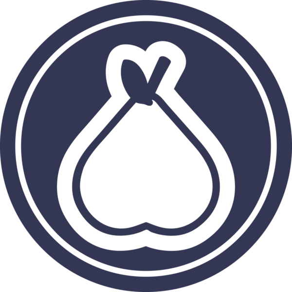 bir insan tarafından çizilmiş organik armut dairesel simgesi