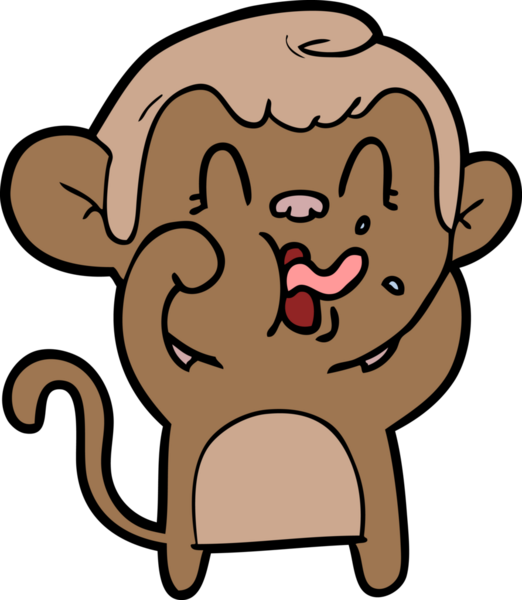 Bir insan tarafından çizilmiş çılgın çizgi film maymunu