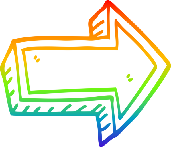 gökkuşağı gradyan çizgi çizimi bir insan tarafından çizilmiş bir çizgi film oku