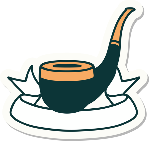 Bir insan tarafından çizilmiş sigara tiryakisi dövmesi stili etiketi.