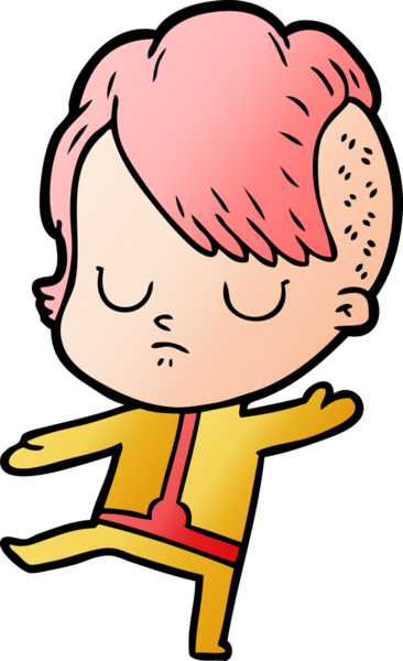 Bir insan tarafından çizilmiş karikatür kadın.