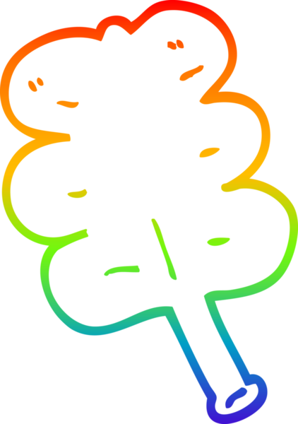 bir insan tarafından çizilmiş bir çizgi film yaprağının gradyan çizimi