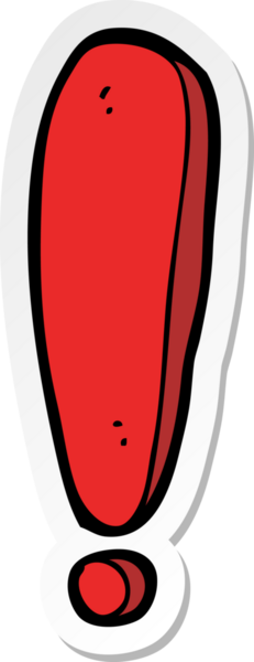 Bir insan tarafından çizilmiş karikatür ünlem etiketi.