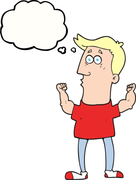 Serbest çizim düşünce balonu karikatürü bir insan tarafından çizilmiş pazılarını esneten adamı şaşırttı