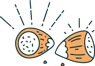 Bir insan tarafından çizilmiş geleneksel dövme stili fındık.