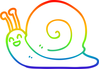 gökkuşağı gradyan çizgisi bir insan tarafından çizilmiş bir salyangoz çizgi