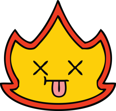 Bir insan tarafından çizilmiş güzel bir ateş karikatürü.