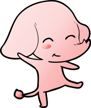 Bir insan tarafından çizilmiş şirin bir fil çizgi filmi.