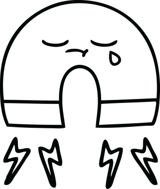 Bir insan tarafından çizilmiş mıknatıs çizimi