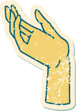 Bir insan tarafından çizilmiş sembolik dövmeli bir el resmi