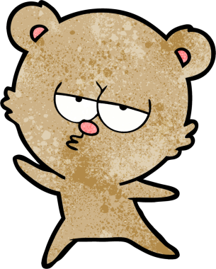 Bir insan tarafından çizilmiş sıkılmış ayı çizgi filmi