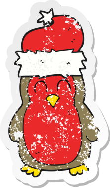 Bir insan tarafından çizilmiş bir karikatürün gerilimli retro etiketi.