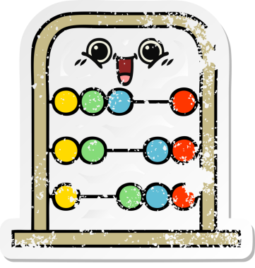 Bir insan tarafından çizilmiş şirin bir abaküsün sıkıntılı çıkartması.