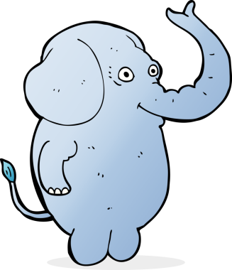 Bir insan tarafından çizilmiş komik bir fil.