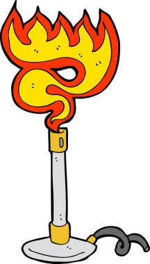 bir insan tarafından çizilmiş çizgi film bunsen yakıcı