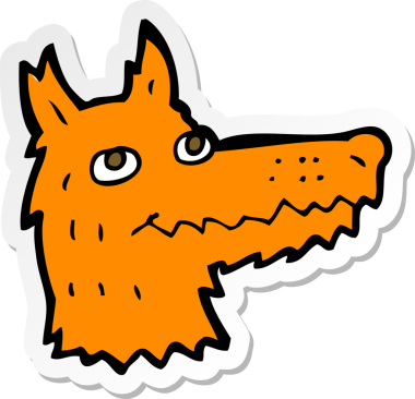 Bir insan tarafından çizilmiş tilki kafasının çıkartması.