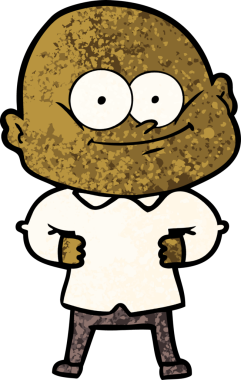 Bir insan tarafından çizilmiş kel bir adam.