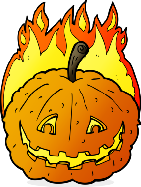 Bir insan tarafından çizilmiş sırıtan balkabağı.