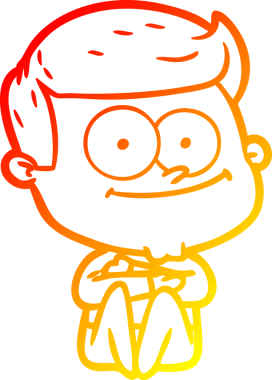 Bir insan tarafından çizilmiş mutlu bir adamın çizgi çizimi.