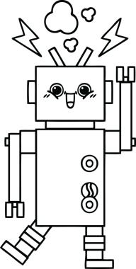 Bir insan tarafından çizilmiş robot çizimi