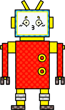 bir insan tarafından çizilmiş bir robotun çizgi roman tarzı