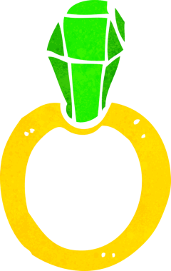 Bir insan tarafından çizilmiş yakut bir yüzük.