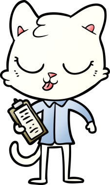 Bir insan tarafından çizilmiş çizgi film kedisi.