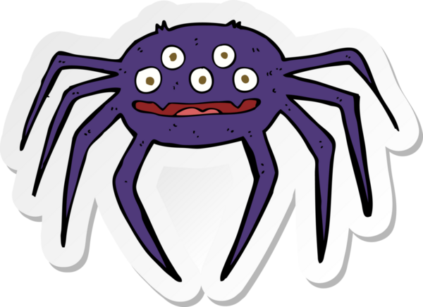 Bir insan tarafından çizilen cadılar bayramı örümceğinin çıkartması.