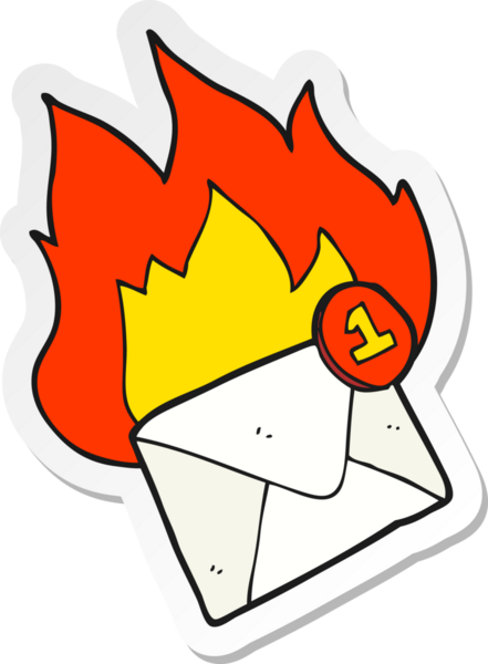 Bir insan tarafından çizilmiş bir e-posta iletisinin etiketi