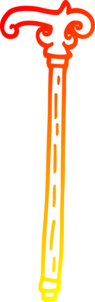 Bir insan tarafından çizilen çizgi film sopasının sıcak eğimli çizimi