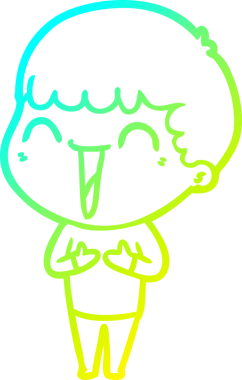 Bir insan tarafından çizilmiş mutlu bir adamın soğuk çizgi çizimi.