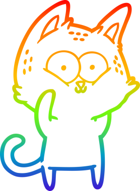 gökkuşağı gradyanı çizimi bir insan tarafından çizilmiş çizgi film kedisi