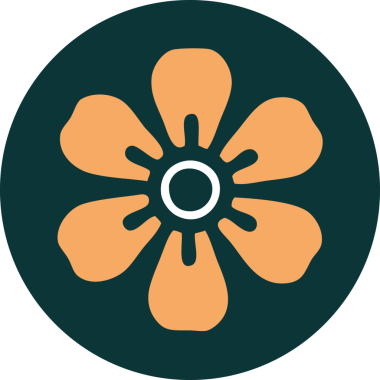 Bir insan tarafından çizilmiş bir çiçeğin ikonik dövme şekli