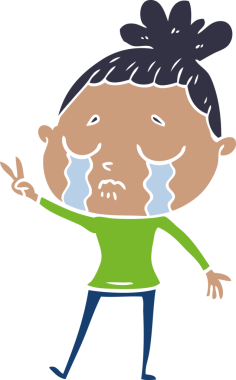 Bir insan tarafından çizilmiş düz renkli karikatür.